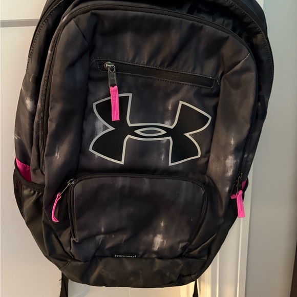 Under Armour Black and Pink Backpack - Picture 1 of 3